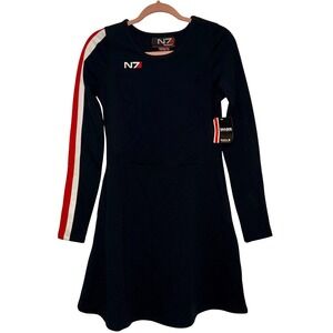 Mass Effect N7 BioWare Women's Med. Long Sleeve Dress Black NWT